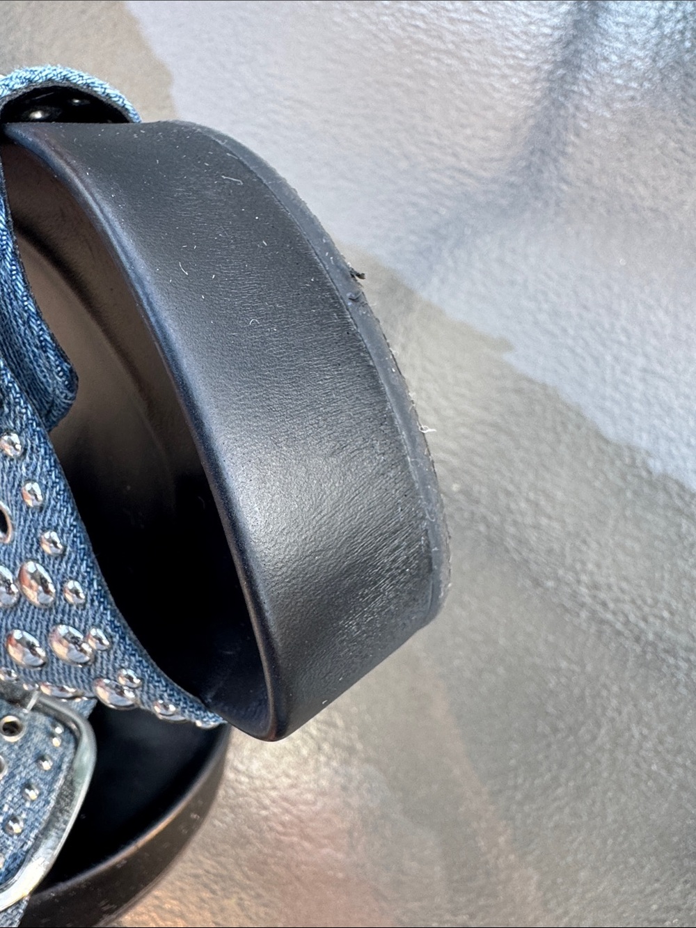 Nine West Denim Studded Double-Buckle Slide Sandals - Blue Sz 6 - Picture 6 of 6